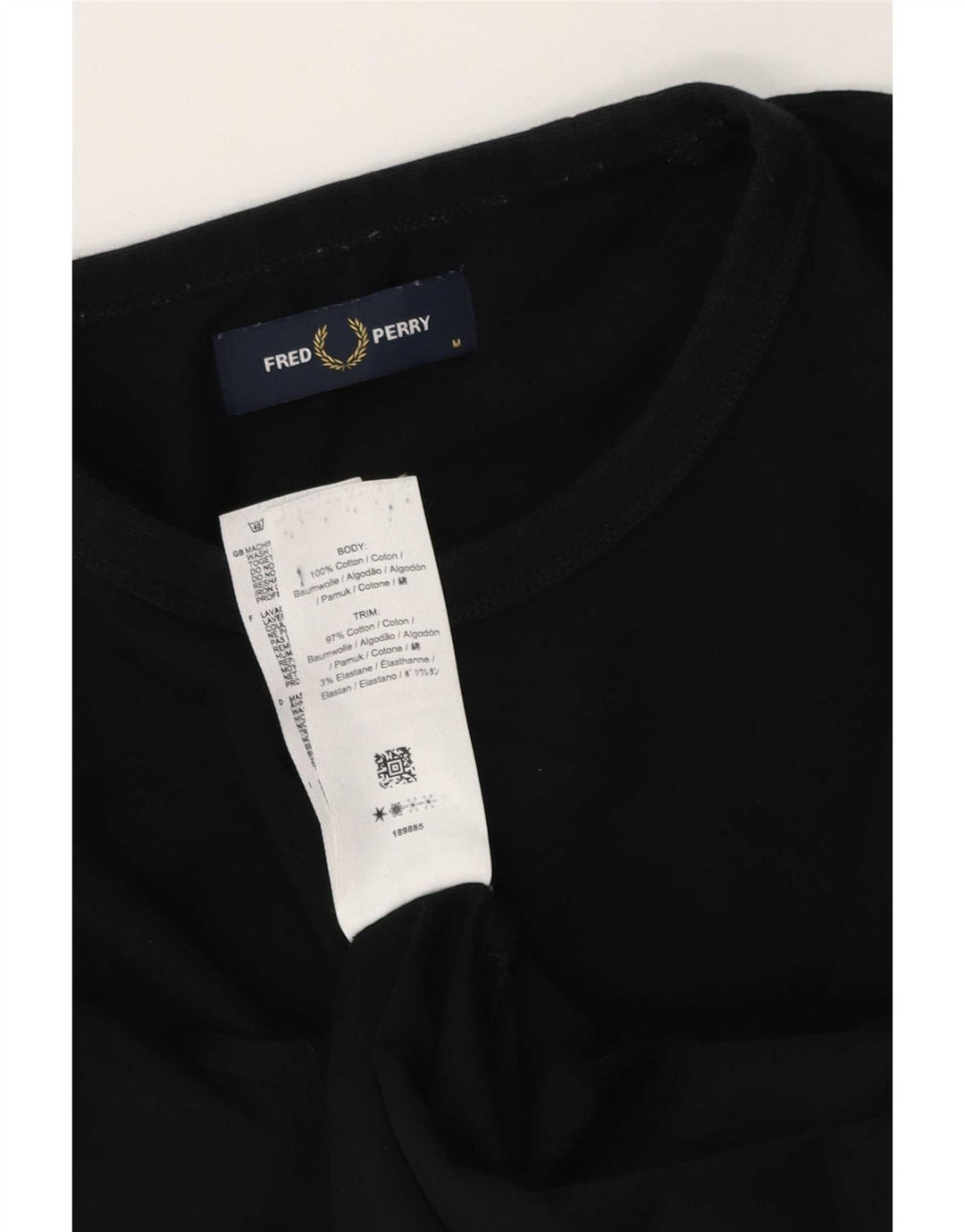 Fred Perry Herren T-Shirt Top Medium Schwarz Baumwolle