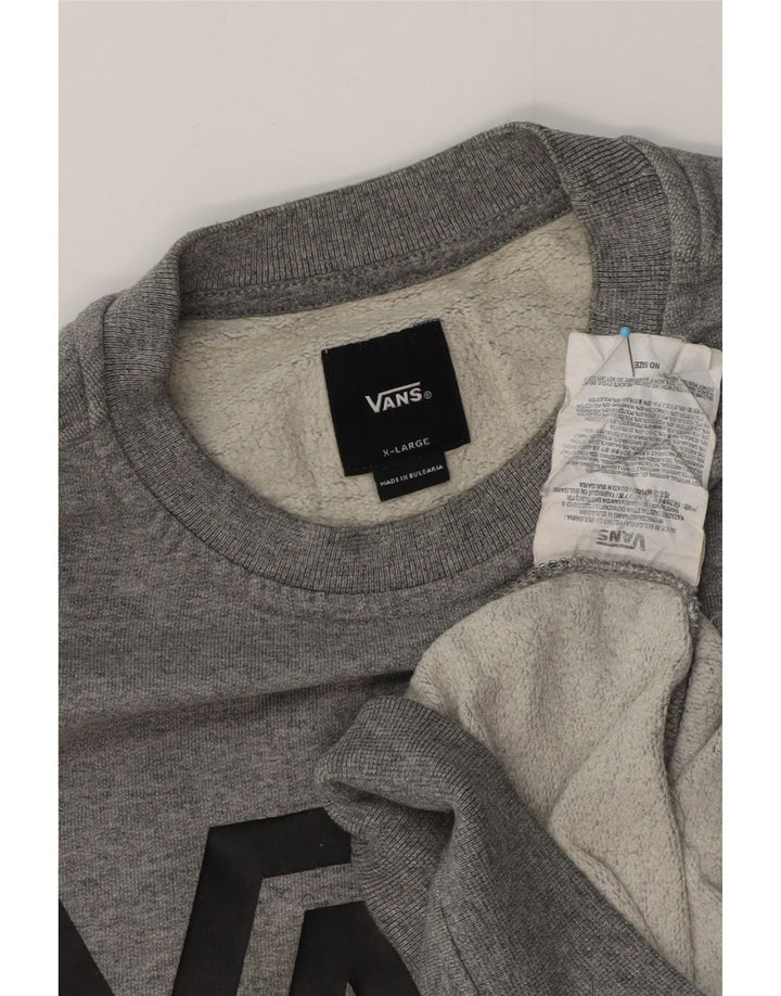 Vans Damen Grafik-Sweatshirt-Pullover UK 18 XL Graue Baumwolle
