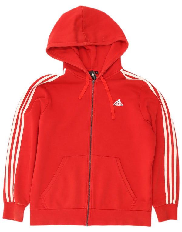 Adidas Herren Zip Hoodie Pullover XL Rot Baumwolle