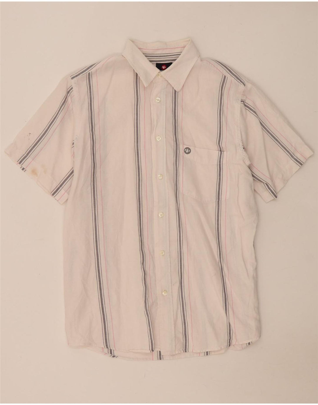 Murphy & Nye Herren Kurzarmhemd XL Weiß gestreift