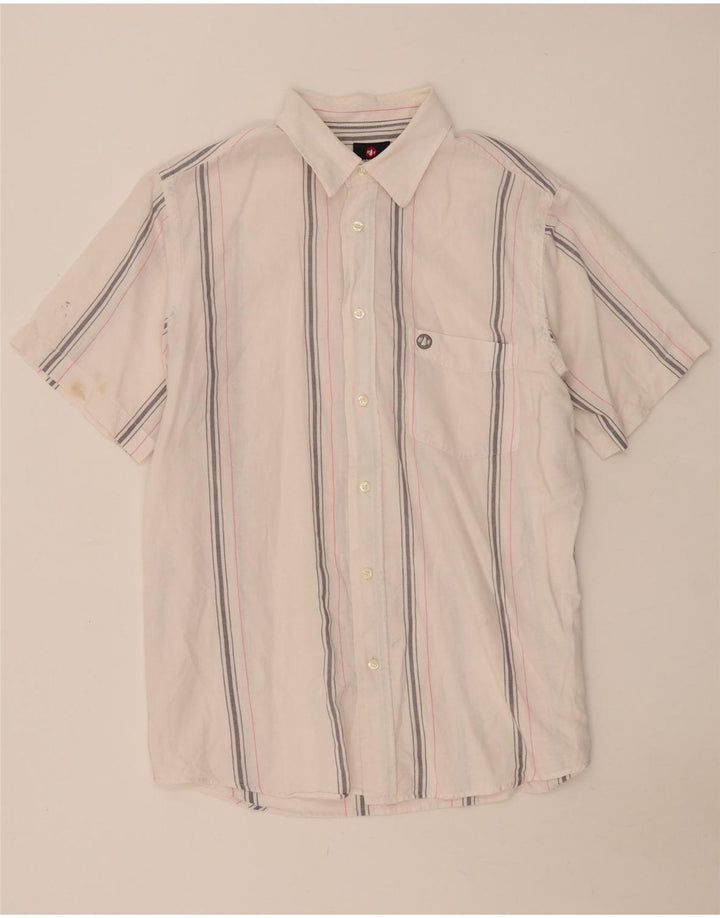 Murphy & Nye Herren Kurzarmhemd XL Weiß gestreift