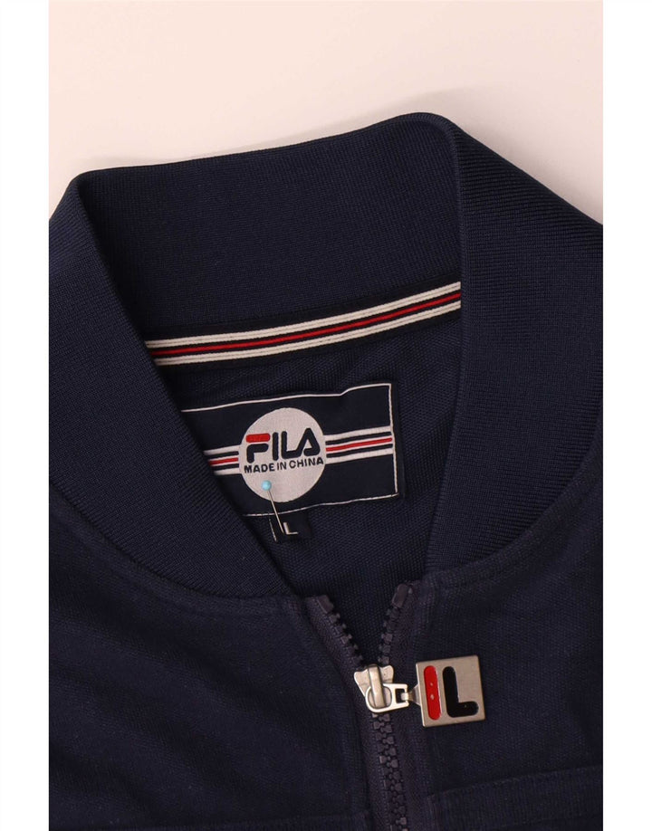 Fila Herren-Trainingsanzug-Top-Jacke, große marineblaue Baumwolle