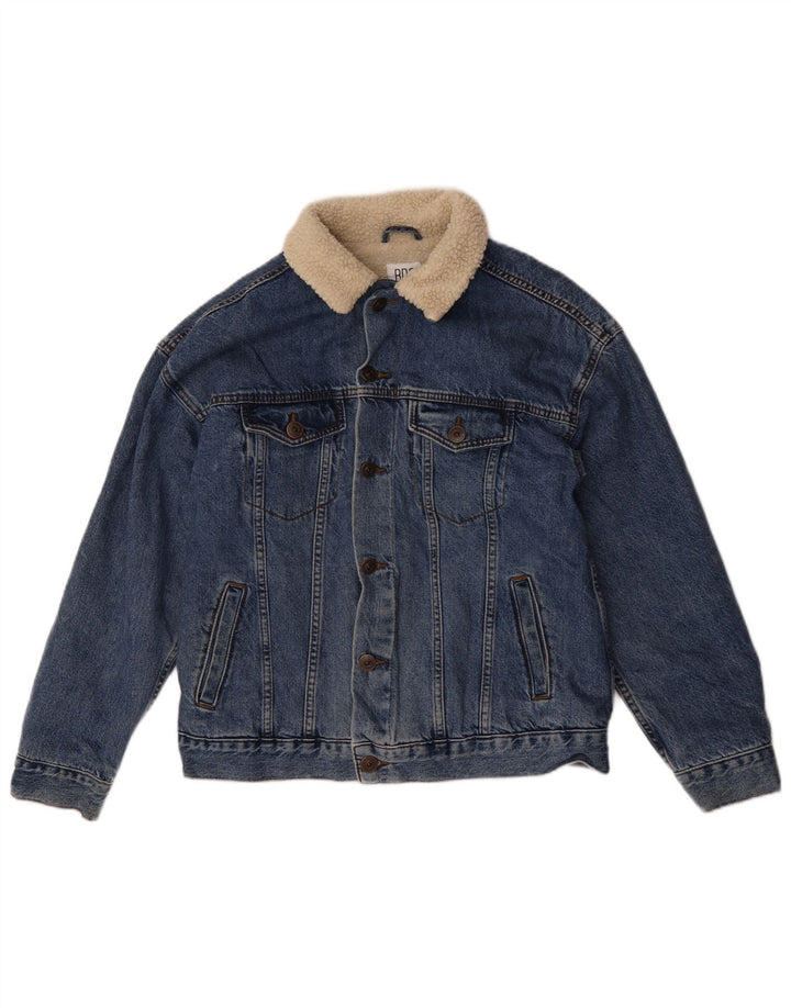 BDG Herren-Sherpa-Jeansjacke, UK-Größe 34, XS, blaue Baumwolle