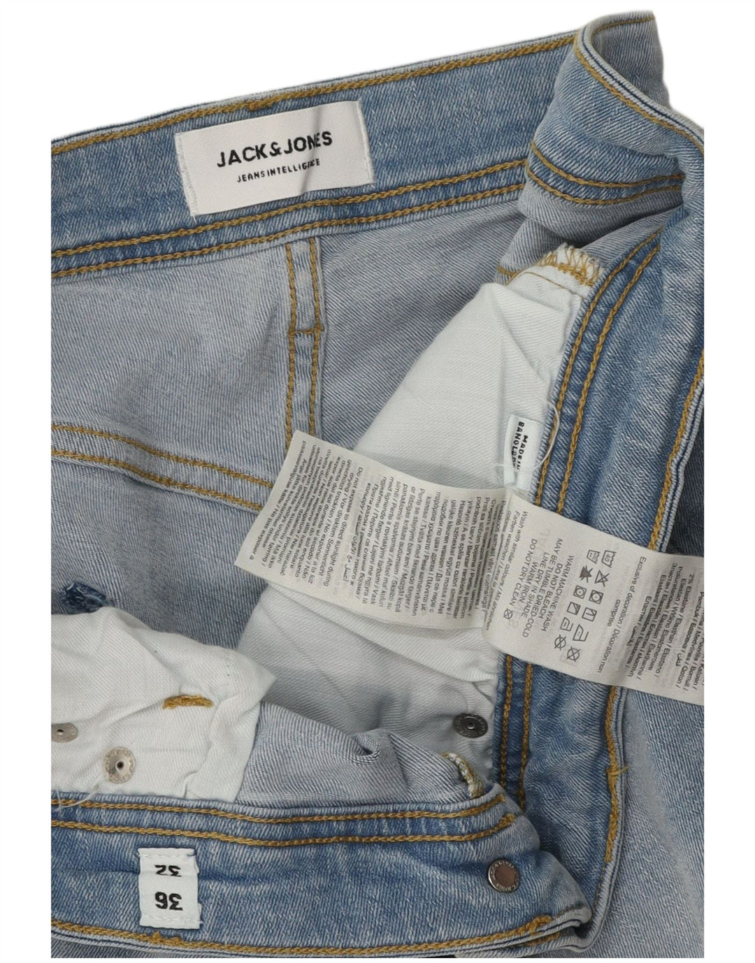 Jack & Jones Herren GLENN Slim Jeans W36 L32 Blaue Baumwolle