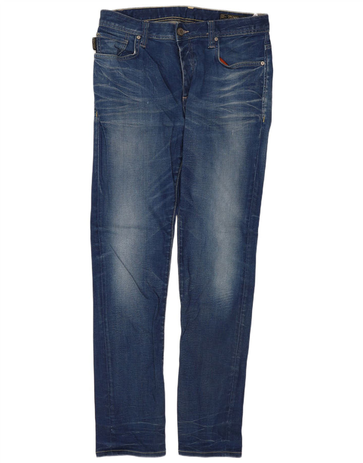 JACK & JONES Herren Slim Jeans W32 L32 Blaue Baumwolle