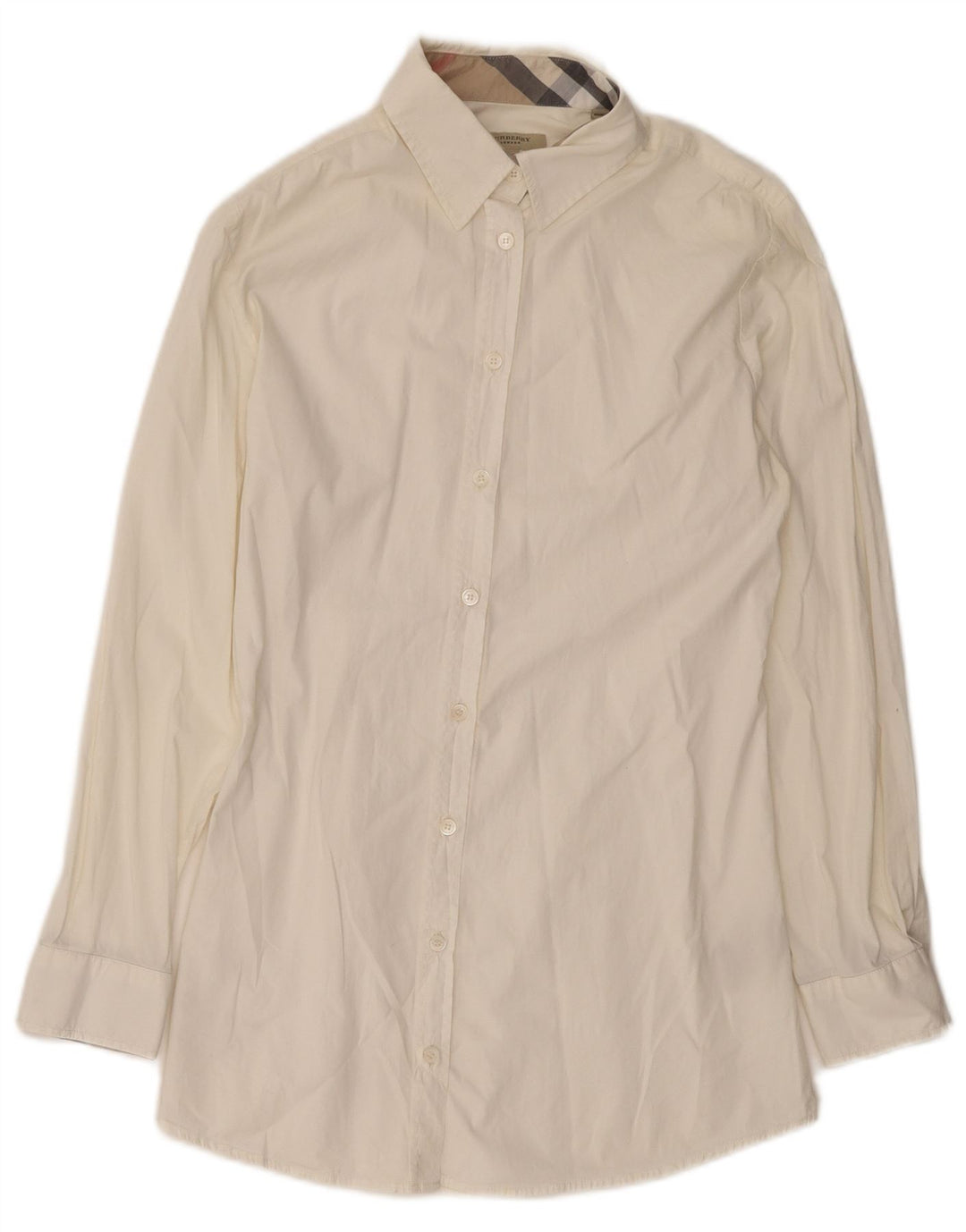 BURBERRY Damenhemd UK 16 Large Off White Cotton