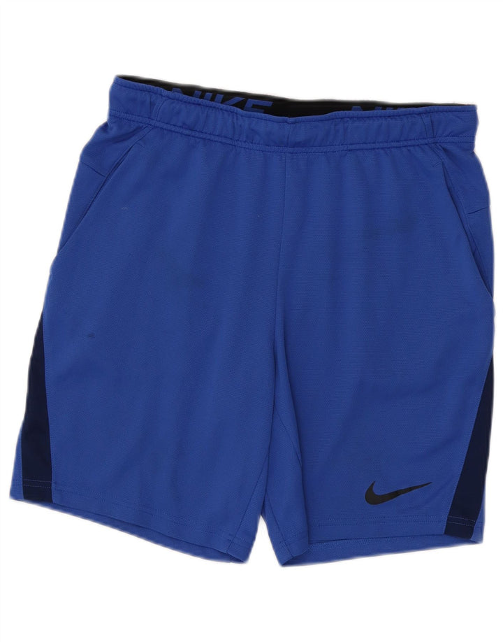 Nike Herren Dri Fit Sportshorts Mittelblaues Colourblock-Polyester