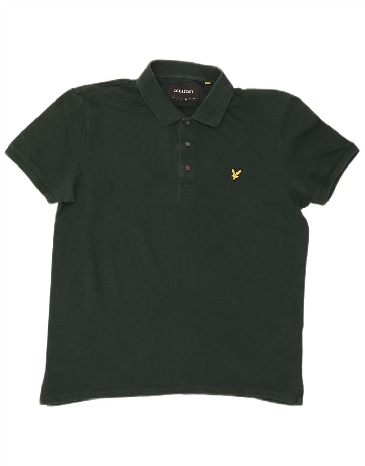 Lyle & Scott Herren-Poloshirt, große grüne Baumwolle