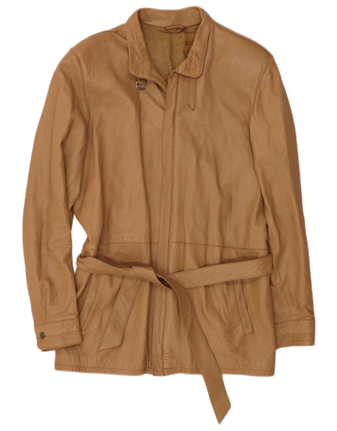 VINTAGE Damen Lederjacke IT 46 Large Braun