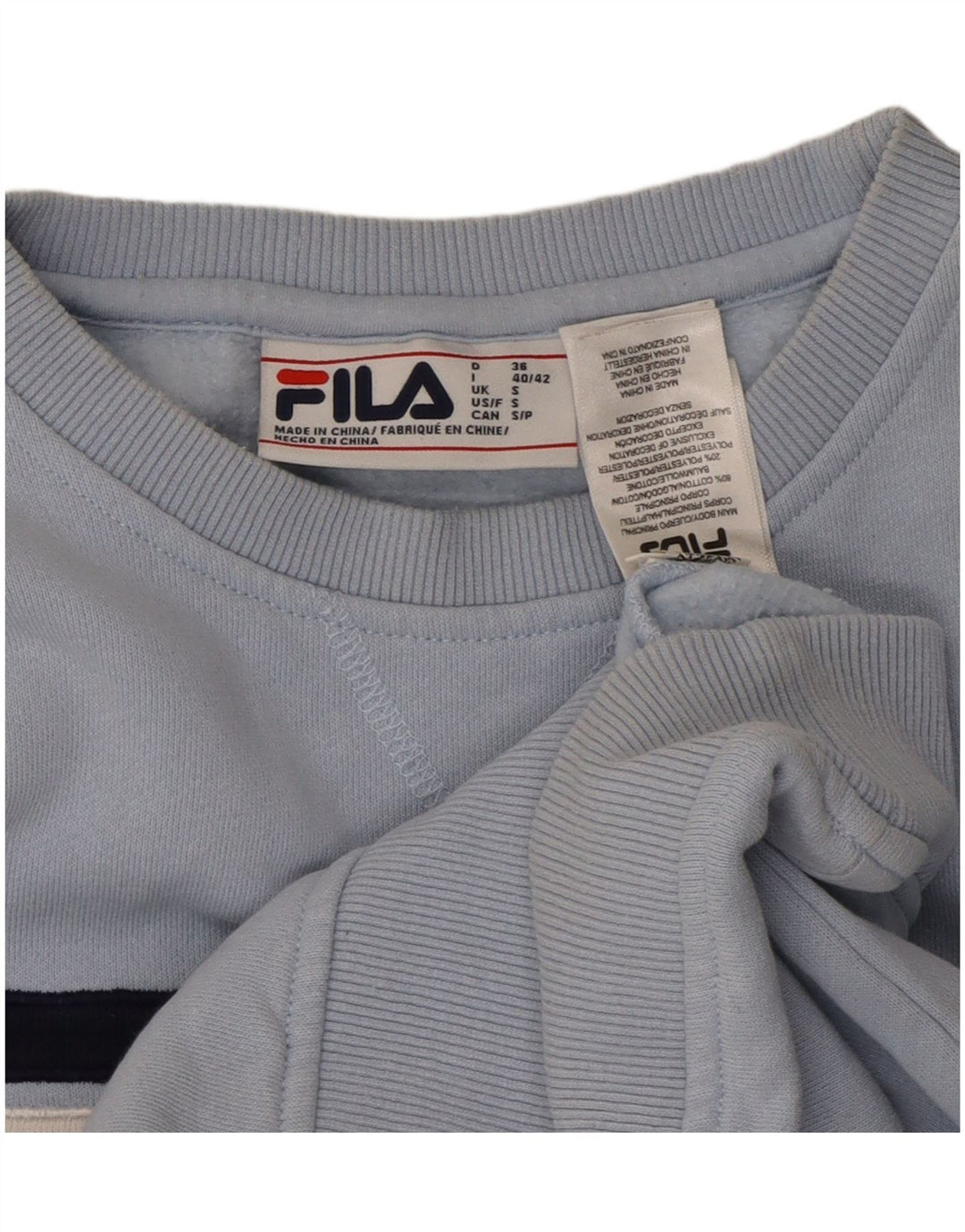 FILA Damen-Sweatshirt in Übergröße, Gr. 10, Größe S, Blau, Farbblock