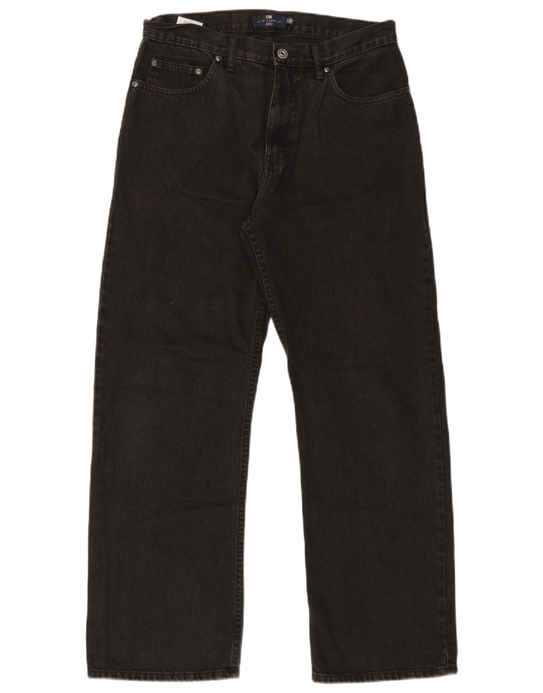 Marks & Spencer Herren Blue Harbor Straight Jeans W32 L29 Schwarze Baumwolle