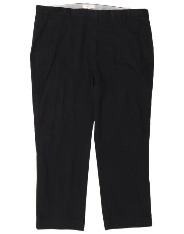 Marks & Spencer Damen Gerade Chinohose UK 22 3XL W44 L30 Schwarz