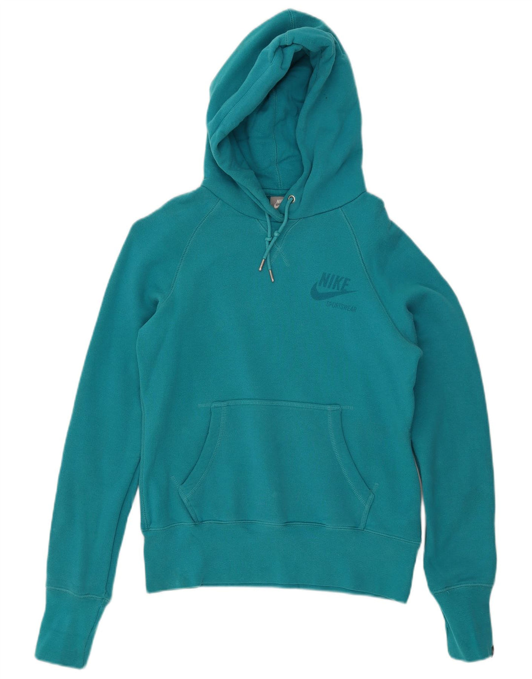 Nike Damen Kapuzenpullover UK 12 Mittelblaue Baumwolle