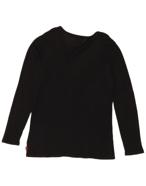 Kappa Damen-Cardigan-Pullover UK 14 Große schwarze Wolle