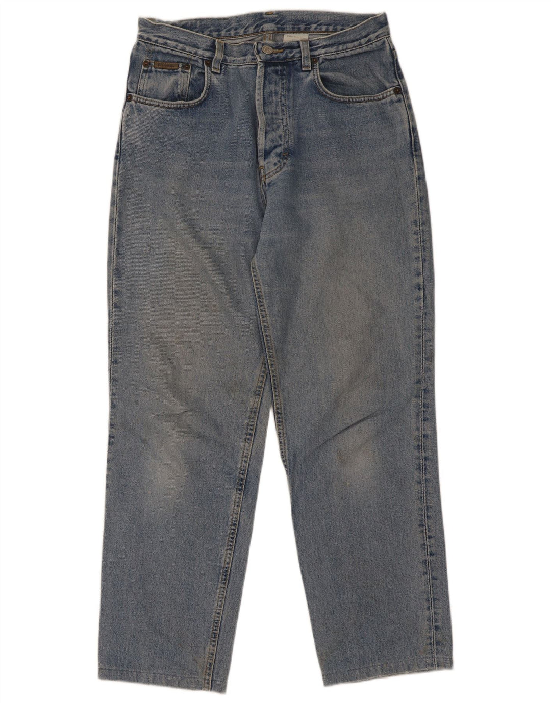 Calvin Klein Herren Straight Jeans W30 L29 Blaue Baumwolle