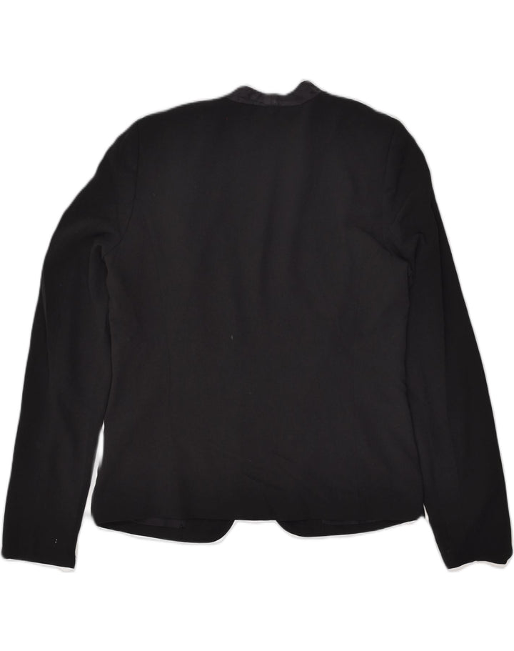 MOSSIMO Womens Blazer Jacket UK 14 Medium Black Polyester | Vintage Mossimo | Thrift | Second-Hand Mossimo | Used Clothing | Messina Hembry 