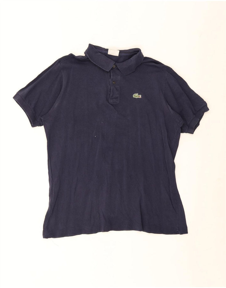 Lacoste Herren-Poloshirt, Größe 5, groß, marineblaue Baumwolle