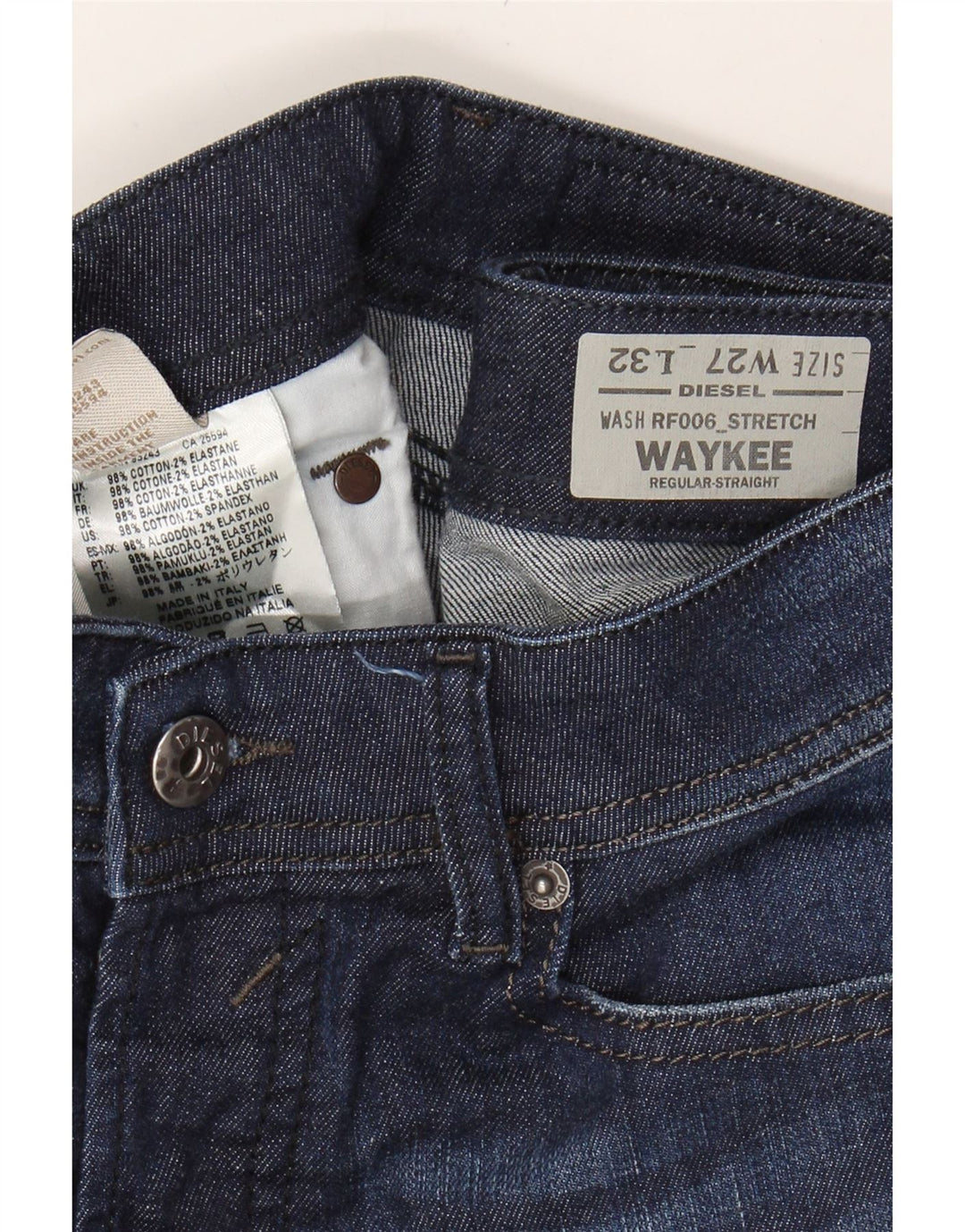 DIESEL Womens Waykee Regular Straight Jeans W27 L25 Blue Cotton Vintage Diesel and Second-Hand Diesel from Messina Hembry 
