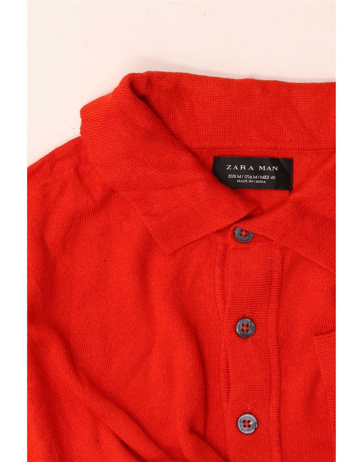 Zara Herren Poloshirt Mittelrot