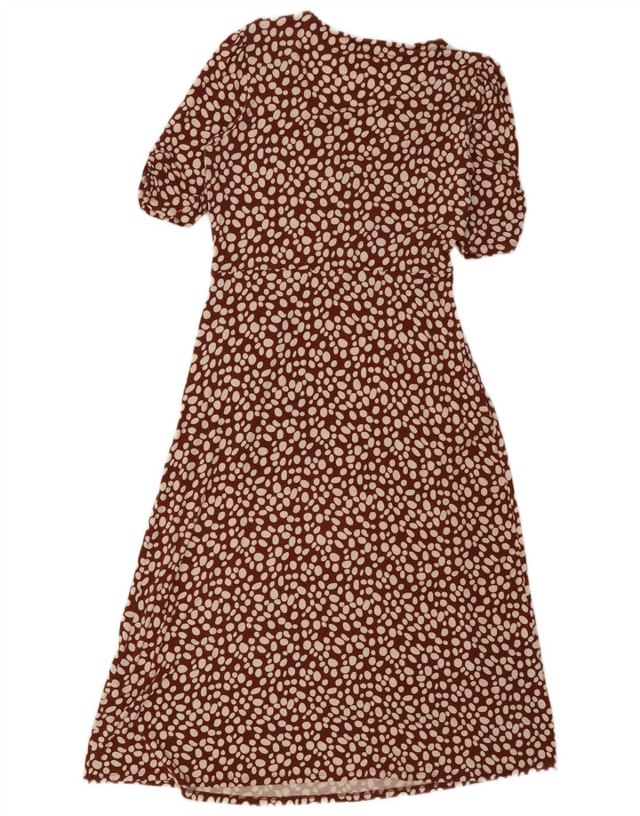Boden Damen Maxikleid UK 12 Mittelbraun gepunktet