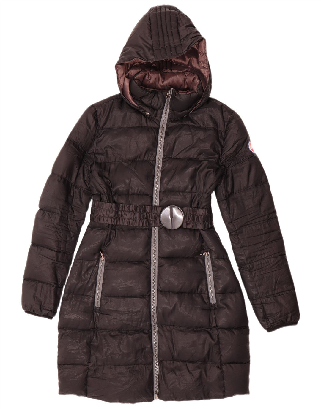 Colmar Womens Hooded Wattierter Mantel UK 14 Medium Schwarz