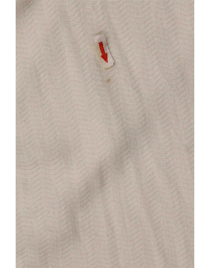 Zara Damen Top Langarm UK 18 XL Weiß Herringbone