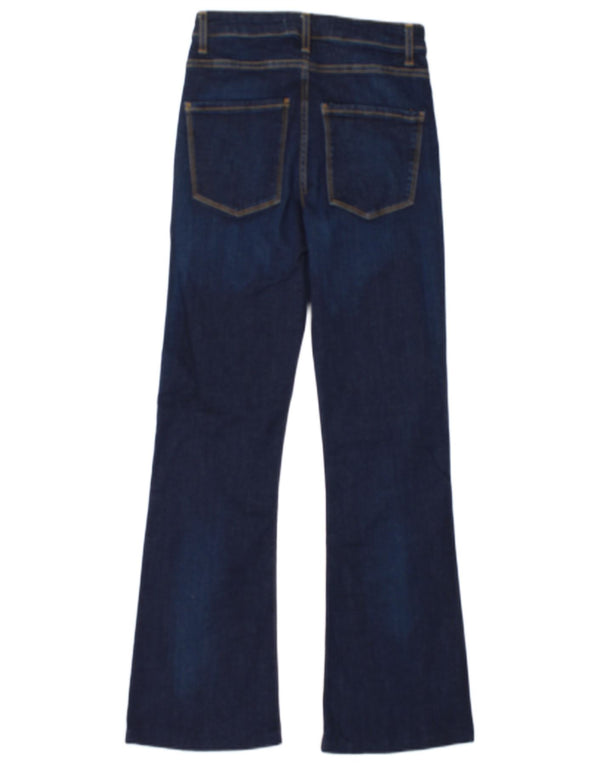 Zara Damen High Rise Flared Jeans EU 34 2XS W24 L29 Marineblaue Baumwolle