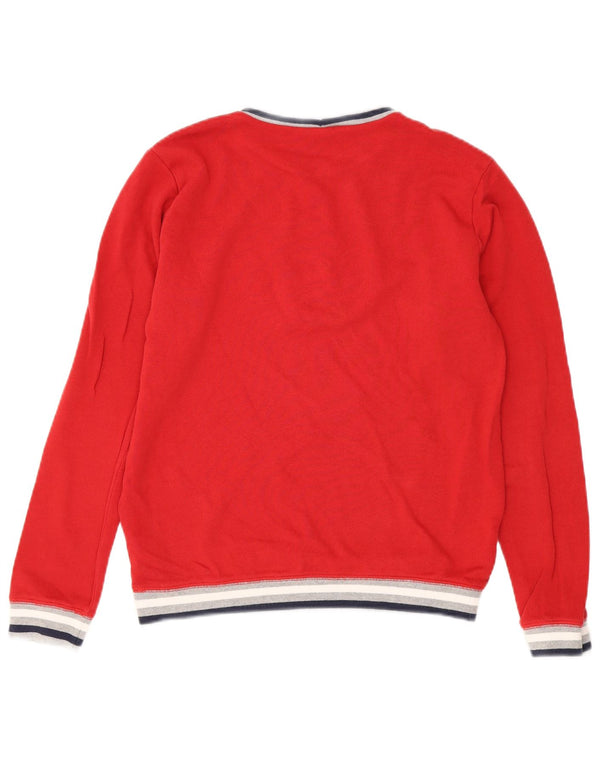 Benetton Jungen-Pullover mit grafischem Rundhalsausschnitt, 11–12 Jahre, 2XL, rot gestreift