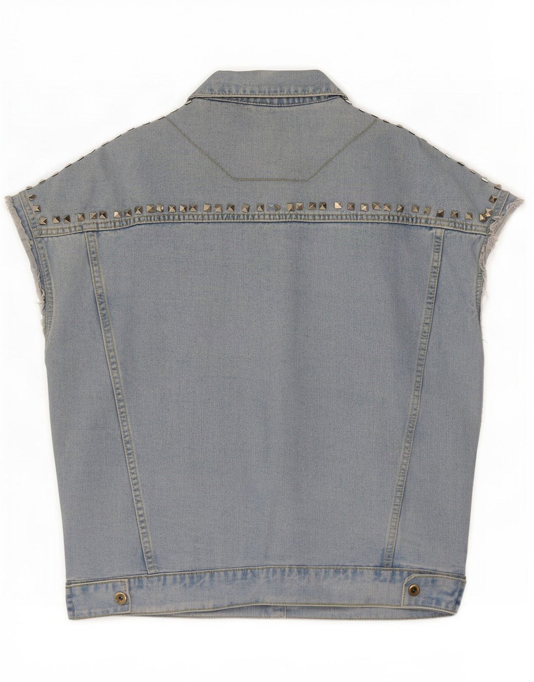 Vintage Damen Kurzarm Jeansjacke UK 16 Large Blau