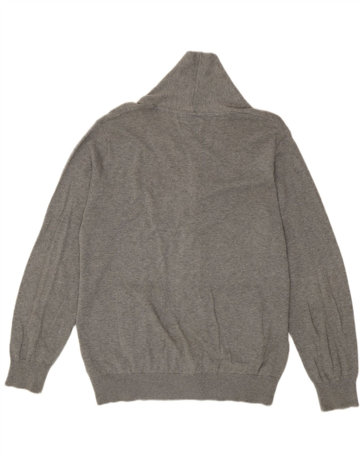 Marks & Spencer Herren-Strickjacke, groß, aus grauer Baumwolle