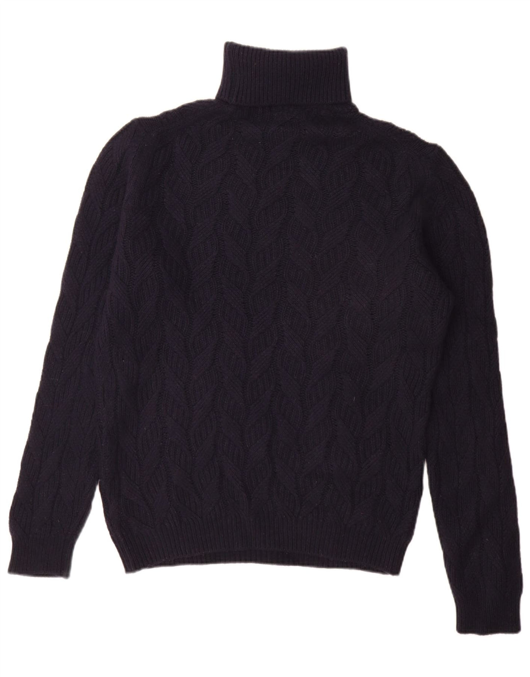 Massimo Dutti Herren-Pullover mit Rollkragen, groß, marineblaue Wolle