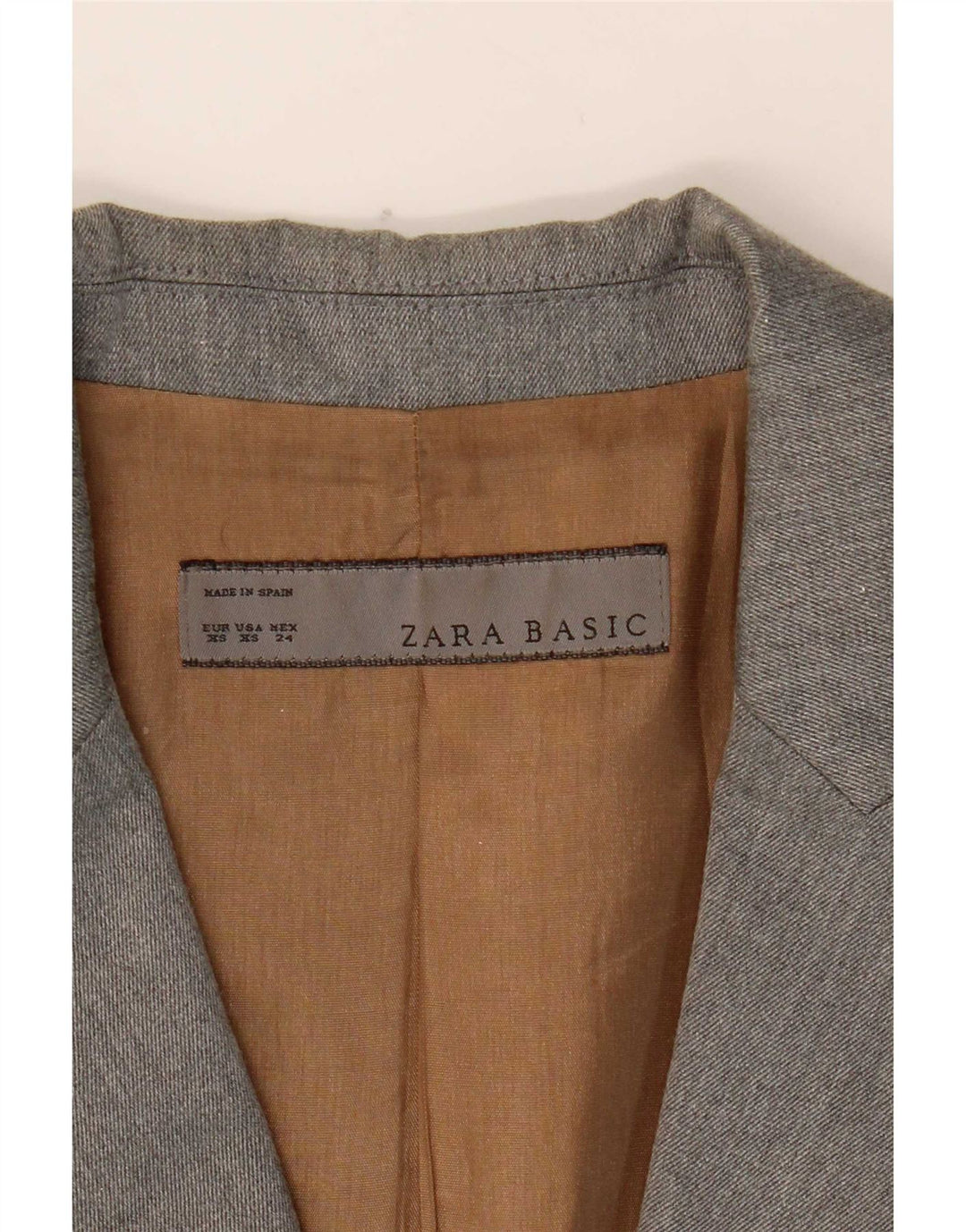 Zara Damen 1-Knopf-Blazerjacke UK 6 XS Grau