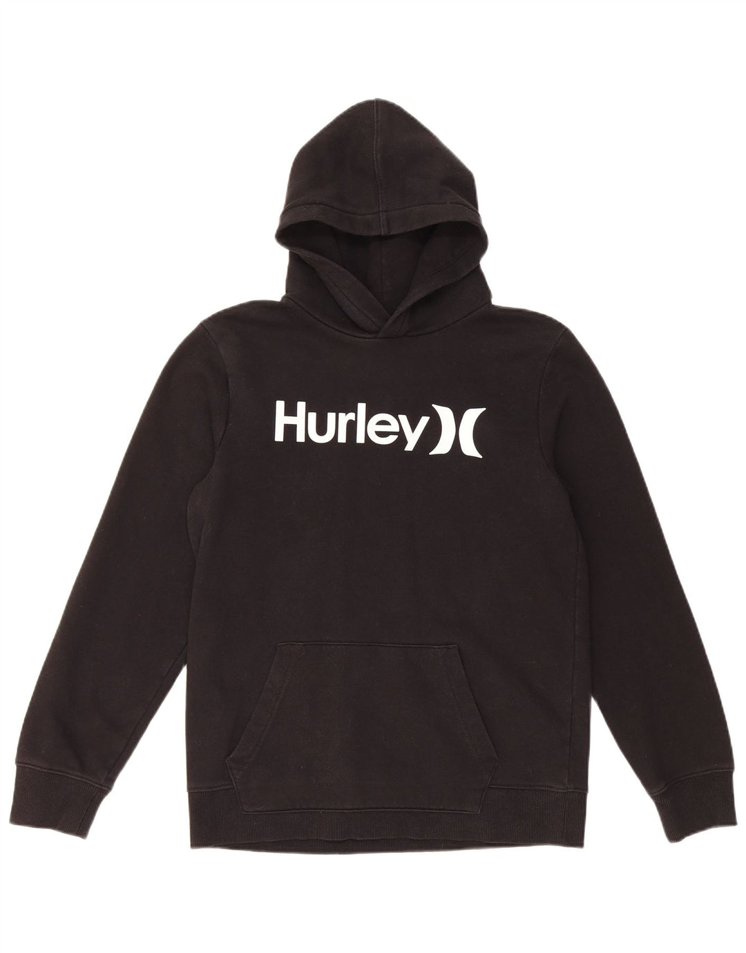 HURLEY Jungen-Pullover mit grafischem Kapuzenpullover, 14–15 Jahre, schwarze Baumwolle