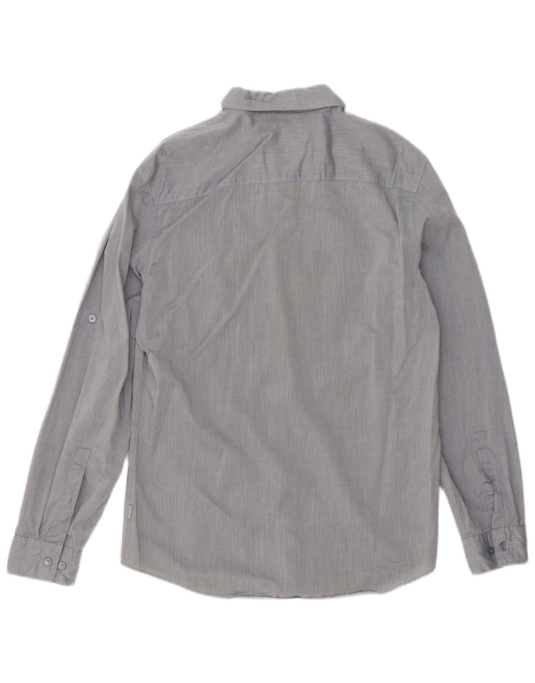 Calvin Klein Herren-Slim-Fit-Hemd aus mittelgrauer Nadelstreifen-Baumwolle
