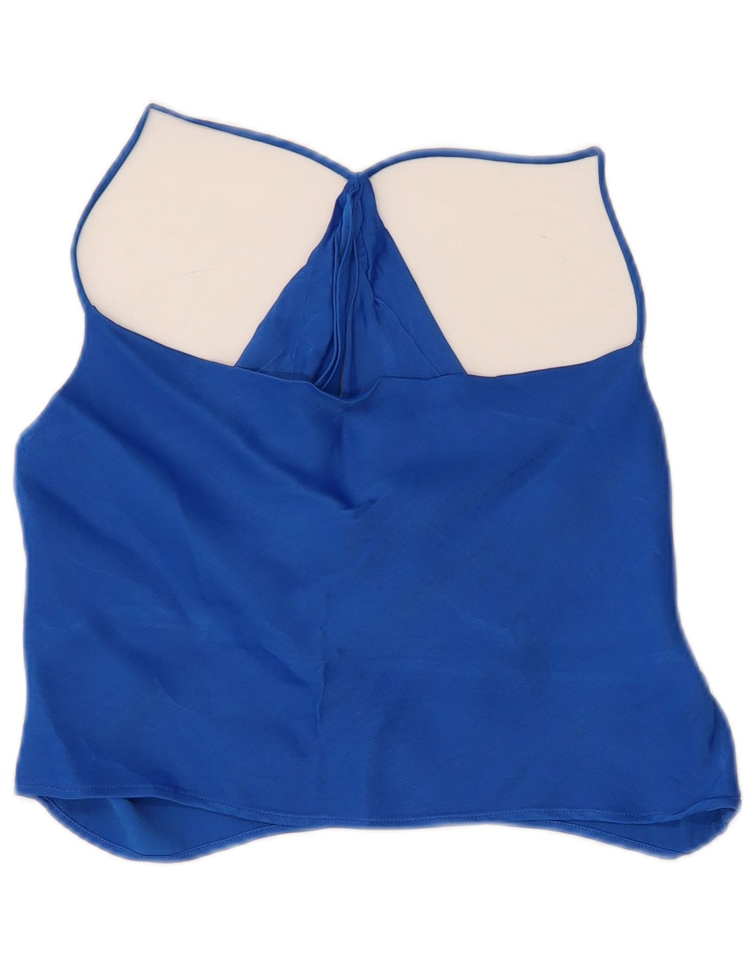 Zara Damen Crop Neckholder Top UK 8 Small Blaue Viskose