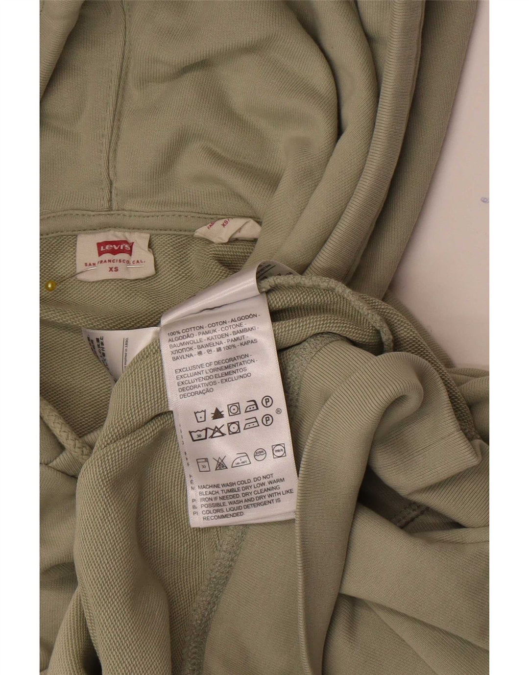 Levi's Herren Kapuzenpullover XS Khaki Baumwolle