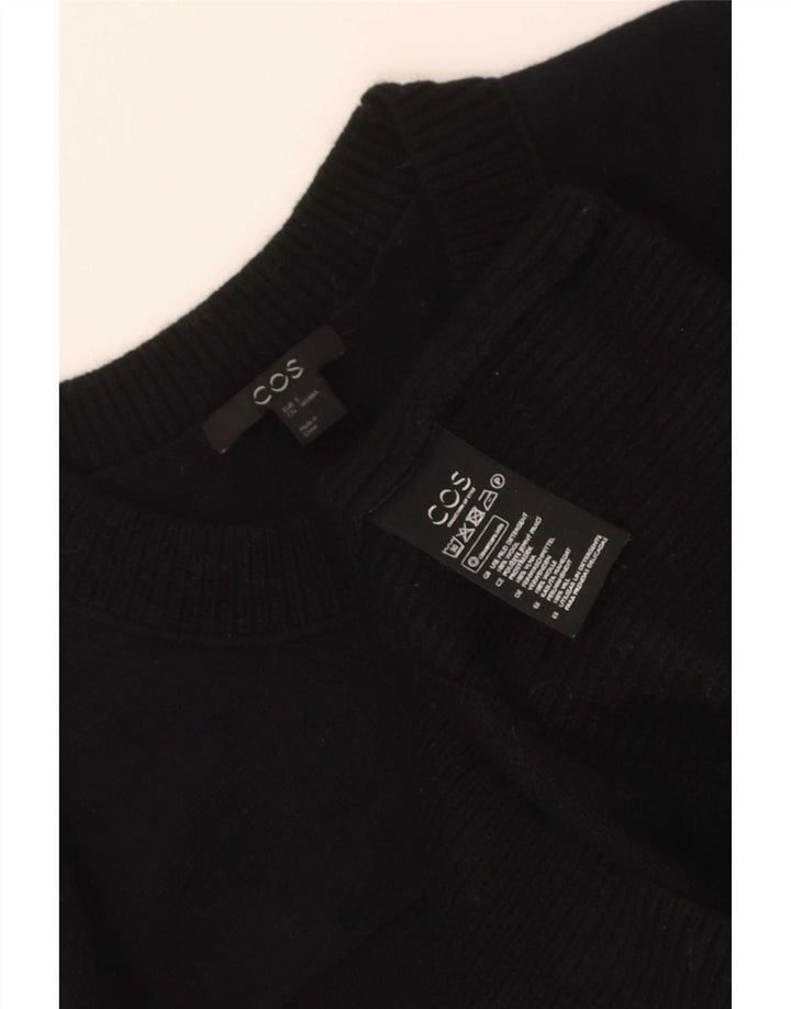 Cos Damen-Pullover mit Rundhalsausschnitt, Gr. 10, Größe S, schwarze Wolle