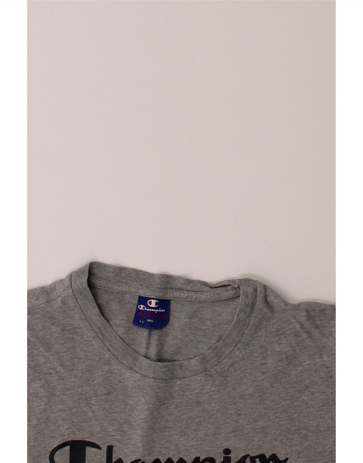 CHAMPION Mens Graphic T-Shirt Top Medium Grey Cotton Vintage Champion and Second-Hand Champion from Messina Hembry 