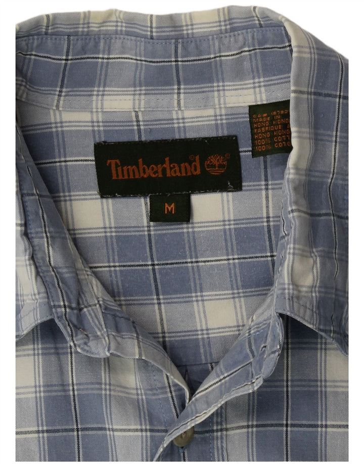 Timberland Herrenhemd aus mittelblauer Karo-Baumwolle