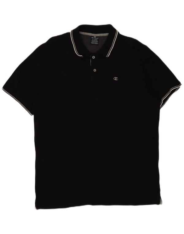 Champion Herren Poloshirt XL Schwarz Baumwolle