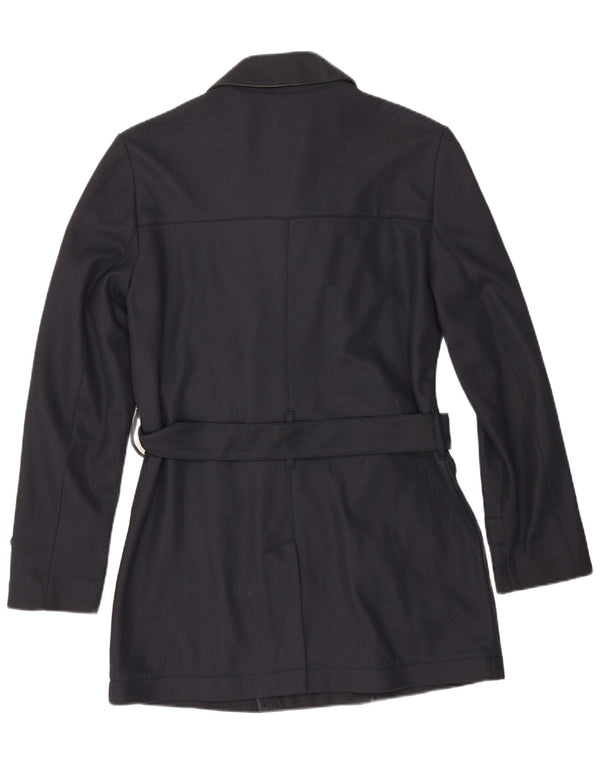 Zara Herren Trenchcoat UK 40 Medium Marineblau Polyester