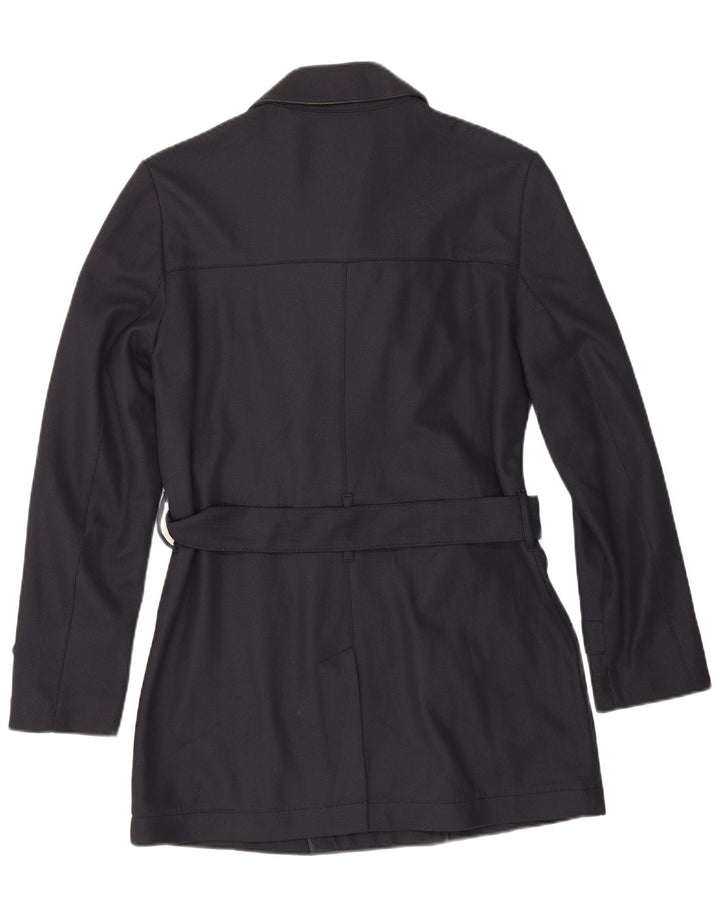 Zara Herren Trenchcoat UK 40 Medium Marineblau Polyester