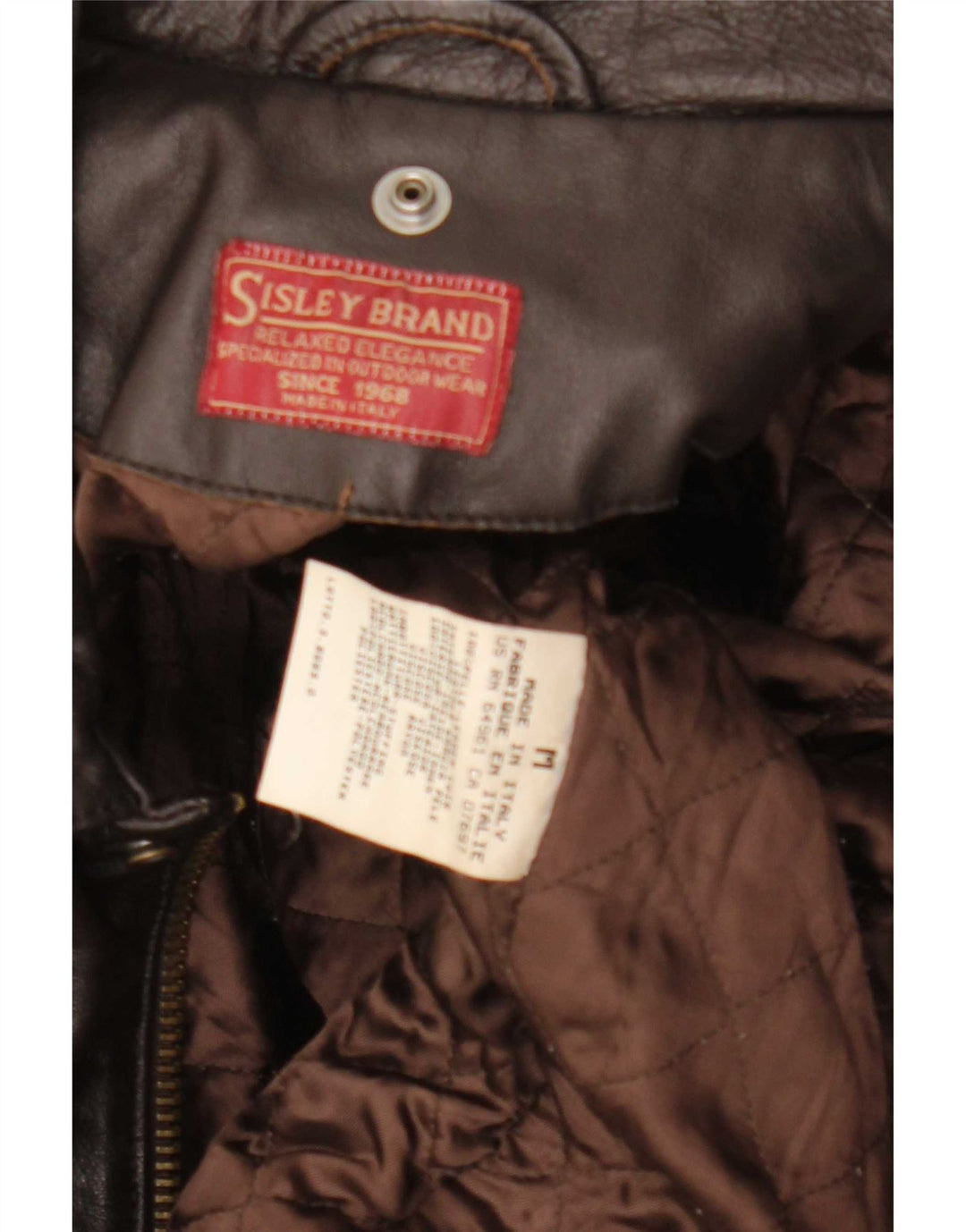 Sisley Herren Lederjacke UK 38 Mittelbraun