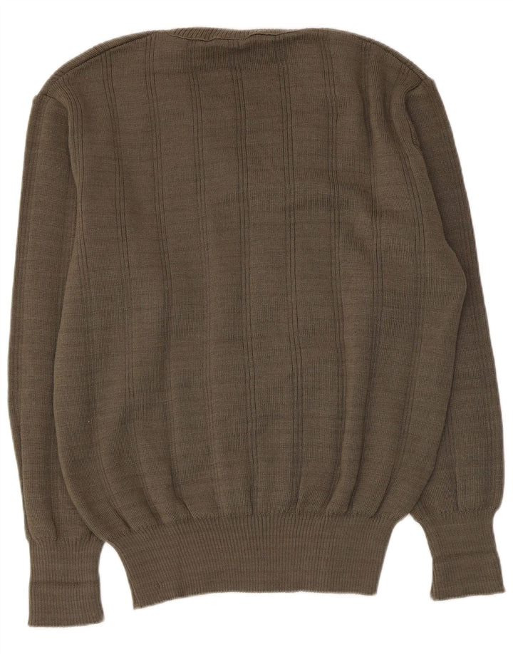 Vintage Herren Pullover mit V-Ausschnitt IT 52 Large Khaki