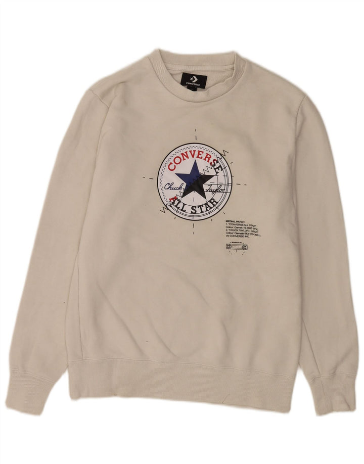 Converse Herren Chuck Taylor Graphic Sweatshirt Pullover Mittelbeige Baumwolle