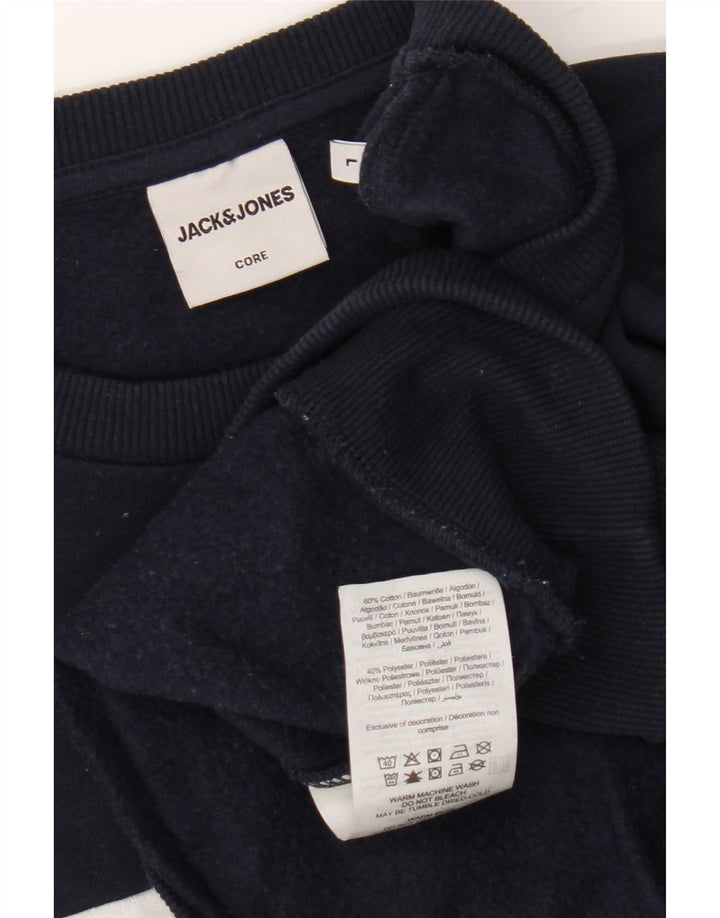 Jack & Jones Herren-Sweatshirt mit Grafik, groß, Marineblau, Farbblock