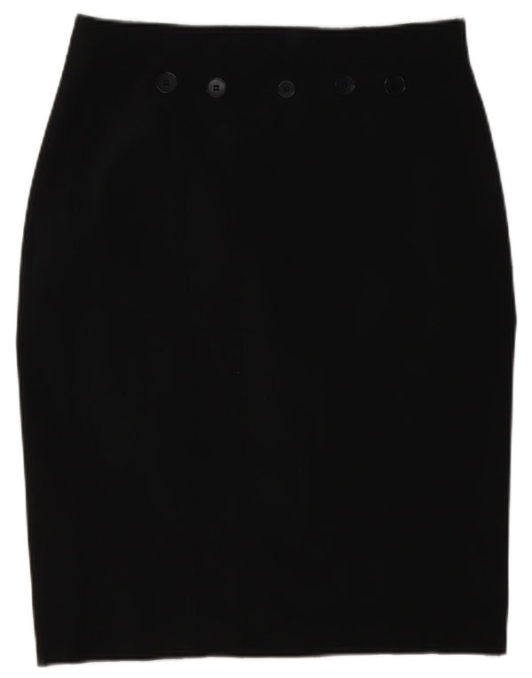 Karen Millen Damen Bleistiftrock UK 14 Large W32 Schwarz Polyester