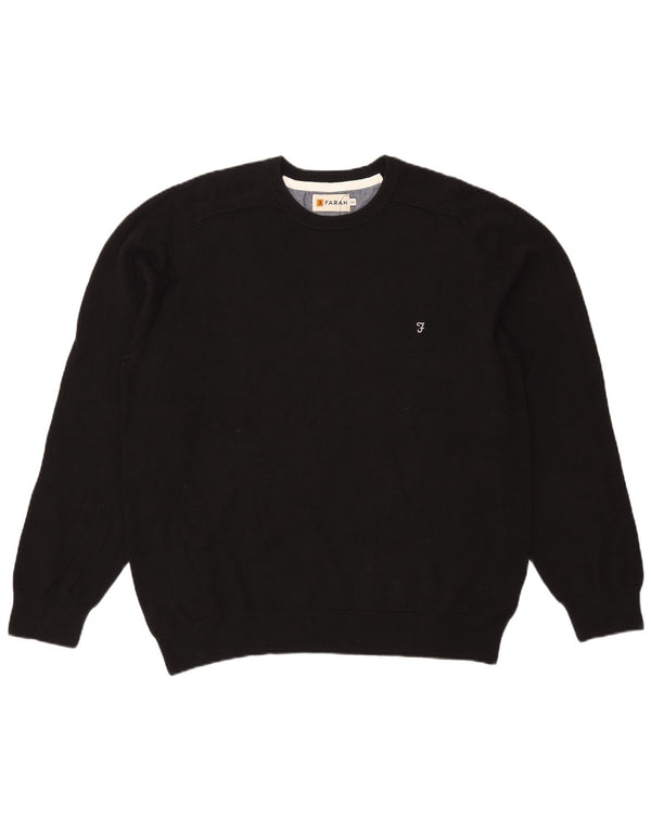 Farah Herren Modern Fit Rundhalspullover Pullover 3XL Schwarz Baumwolle