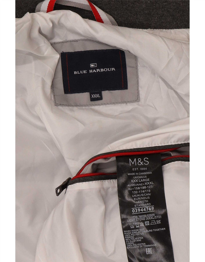 Marks & Spencer Herren Blue Harbor Bomberjacke 3XL Grau Polyester