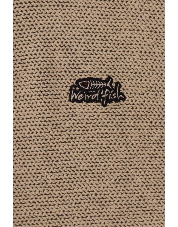 Weird Fish Herren-Sweatshirt mit Reißverschluss, XL, Beige, Baumwolle